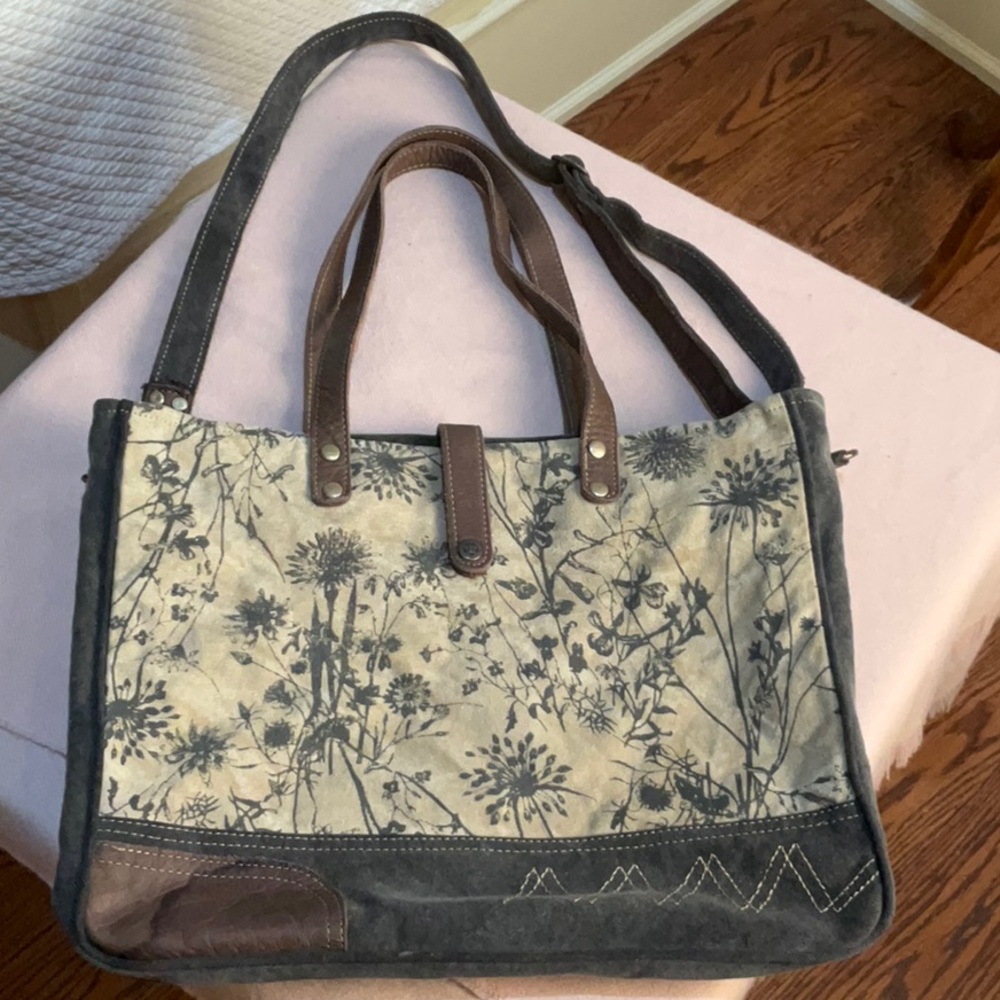 Myra- The Mystique Messenger Bag, upcycled canvas
